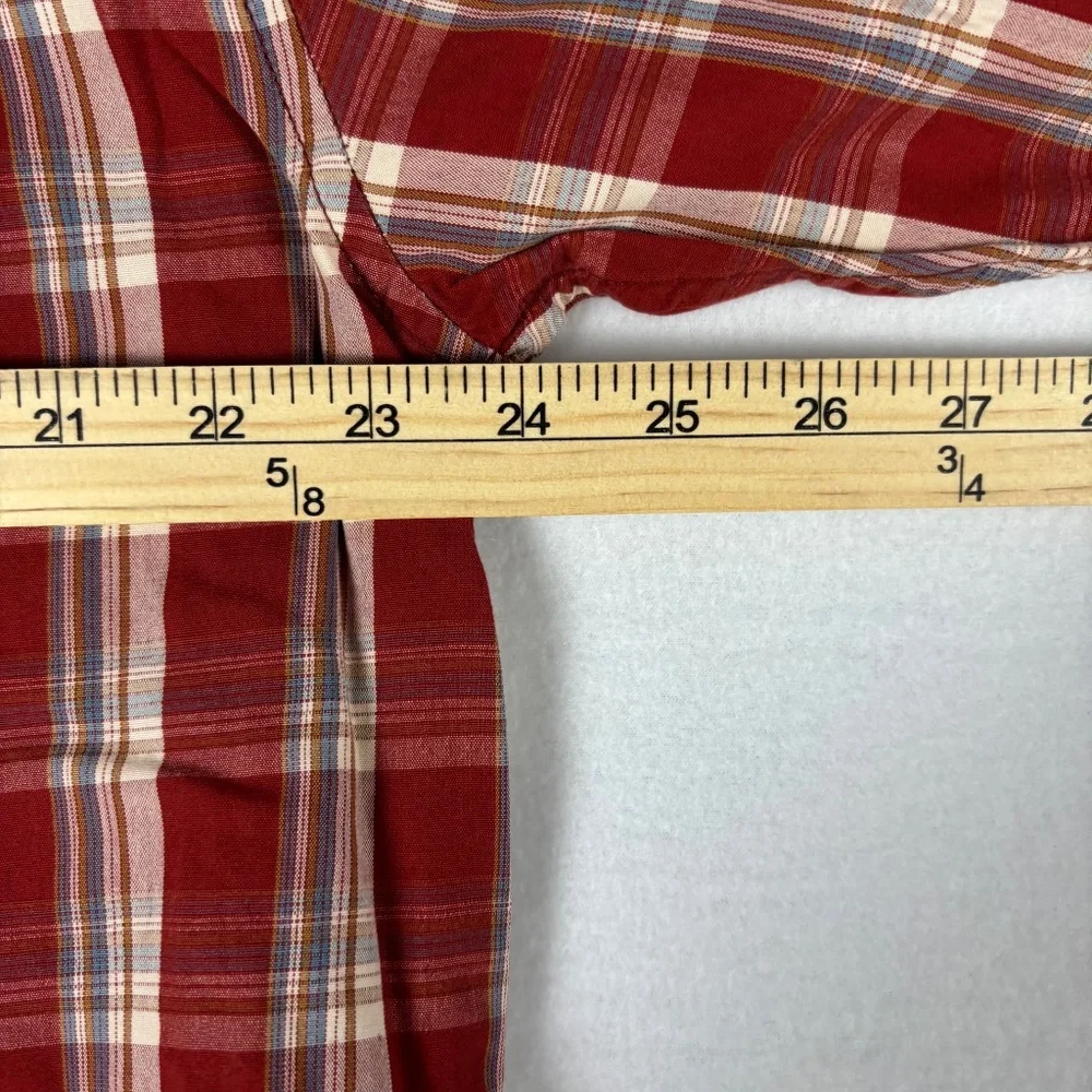 The North Face, Shirt Size L, Red/Gray, A5 Series, Button Up, Plaid, Long Sleeve